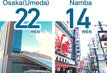 Osaka(Umeda)22min Namba14min