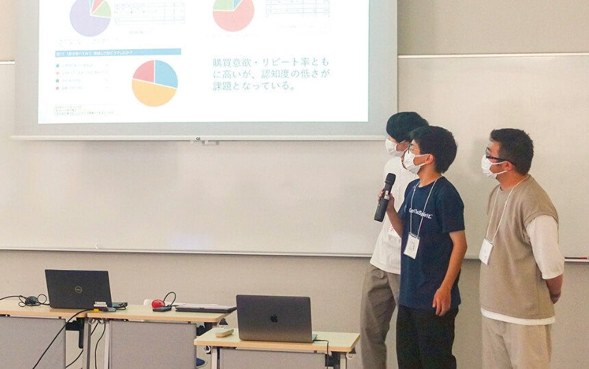 探究学習イベント:企業へのプレゼン風景