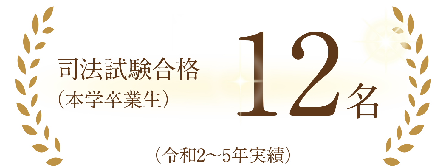 司法試験合格（本学卒業生） 12名（令和2～5年実績）