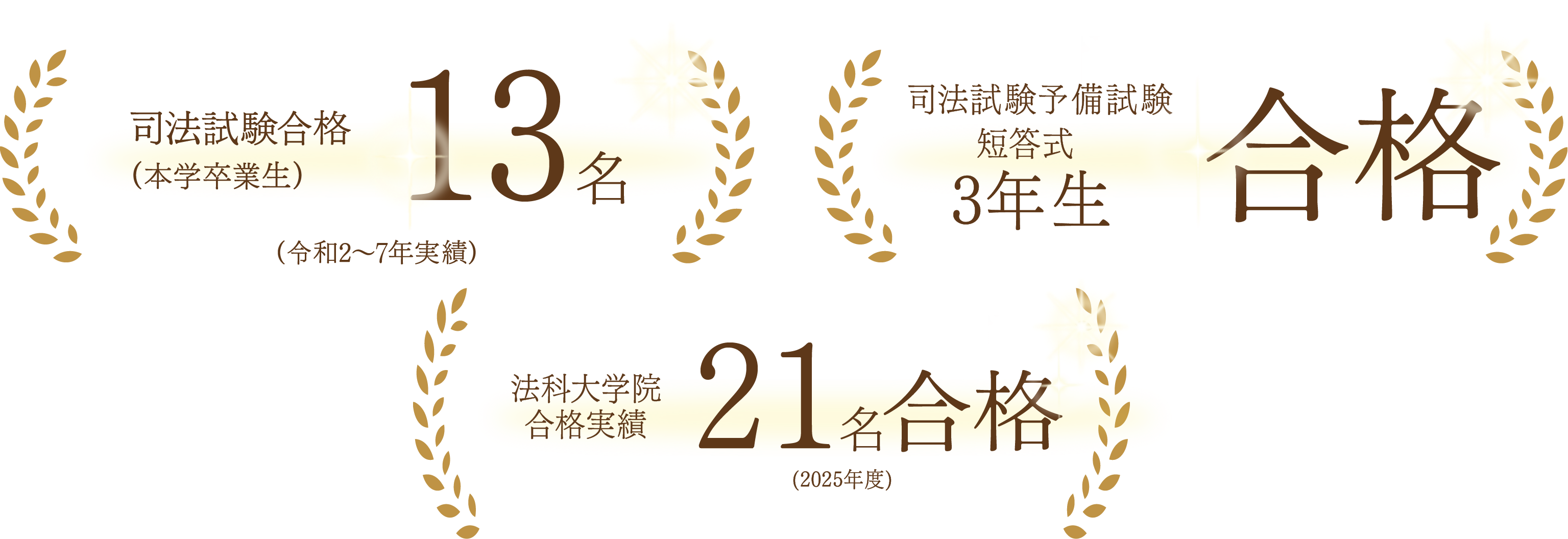 司法試験合格（本学卒業生） 12名（令和2～5年実績）
